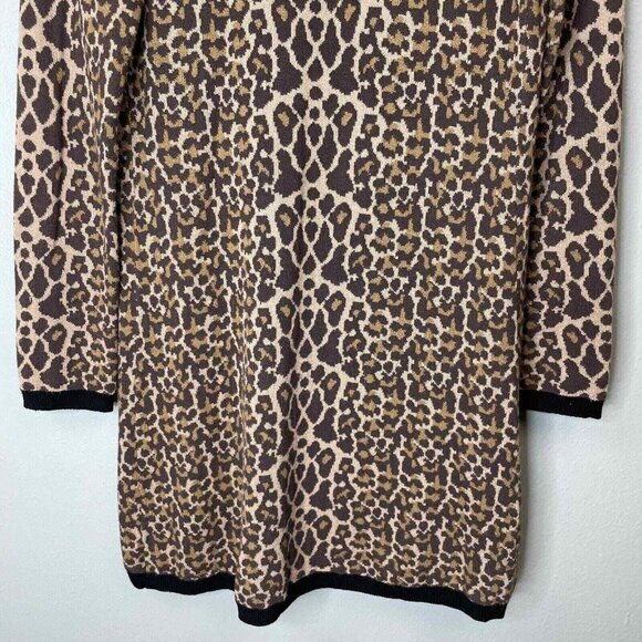 Soft‎ Surroundings Leopard Cardigan Sweater Womens Small Brown Long Sleeve Open - Picture 3 of 11